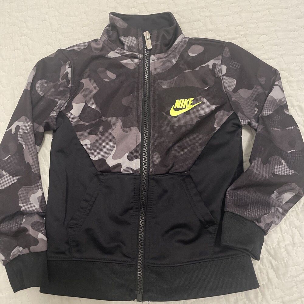 Nike 3T Toddler Track Jacket Kids Black Sportswear Colorblock Full Zip Sporty